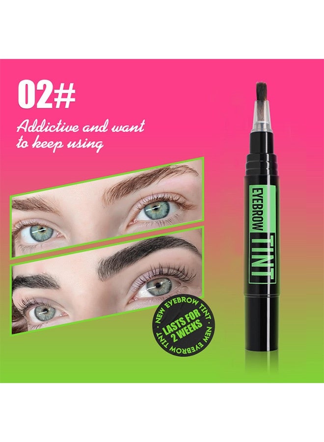 Smile Eyebrow tint with waterproof property and no smudging. Comes with a rotating eyebrow card and eyebrow brush. Liquid eyebrow tint 02# - Image 2